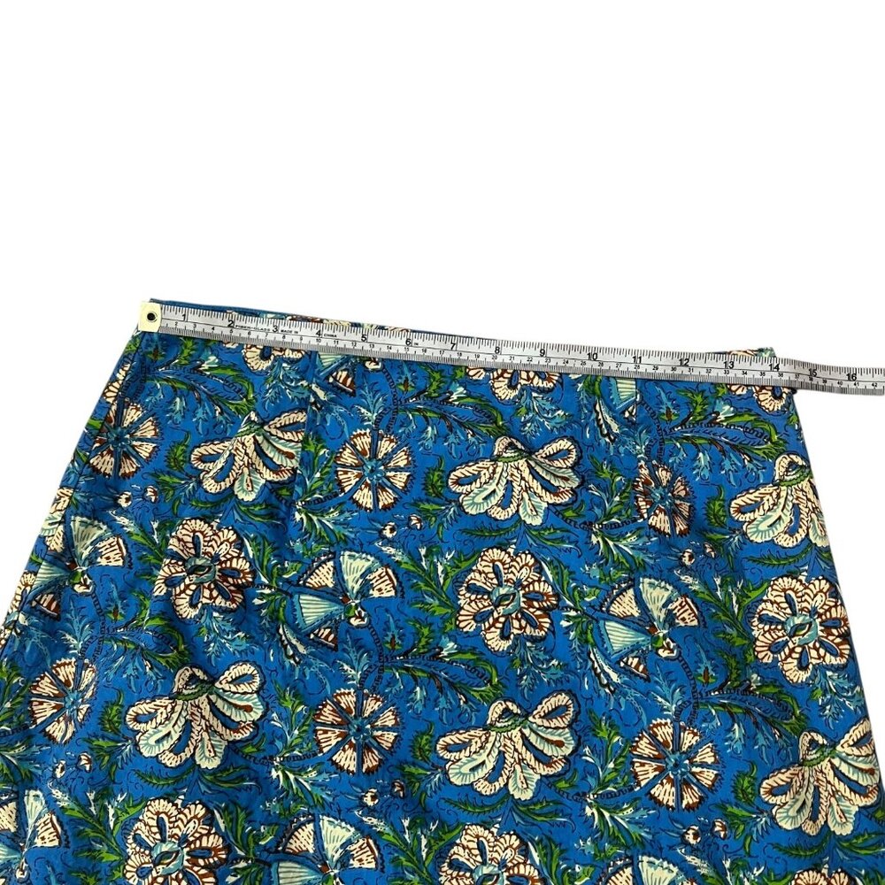 Love the Label Floral Midi Skirt Blue Size Small Tropical Hawaii Boho Maximalist - Picture 8 of 9